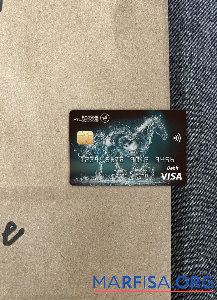 Blank Burkina Faso Atlantique bank visa card photolook front sample